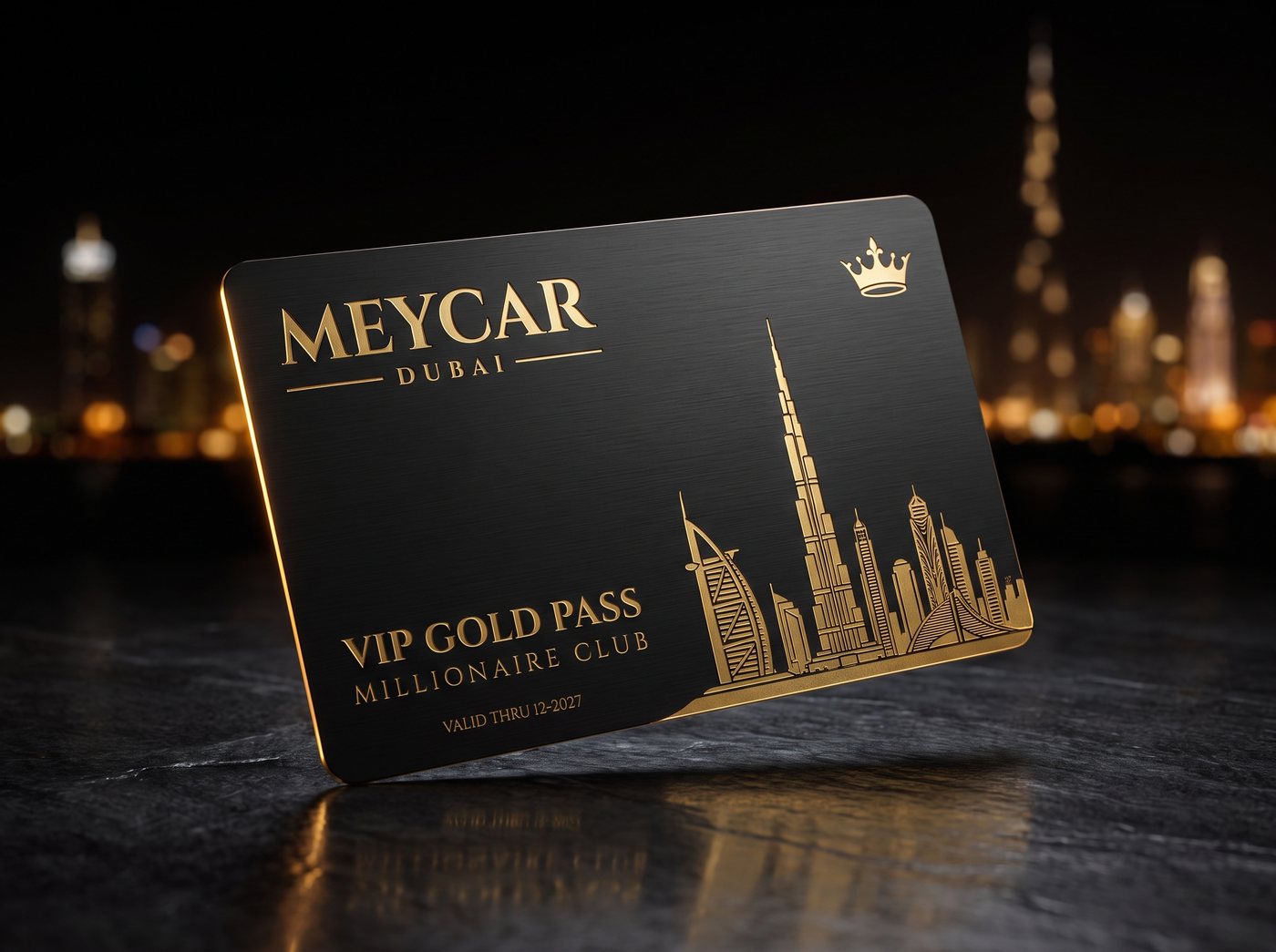 MEYCAR VIP Gold Pass, Millionaire Club metal membership card